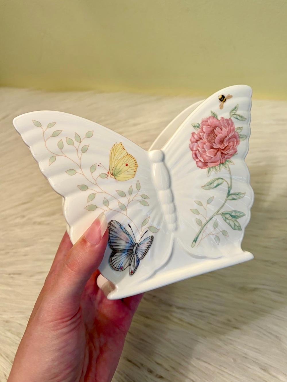 Vintage Lenox Butterfly Meadow Figural Napkin Holder